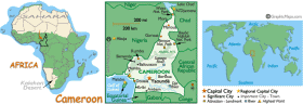 Trois échelles pour situer le Cameroun cartecameroun