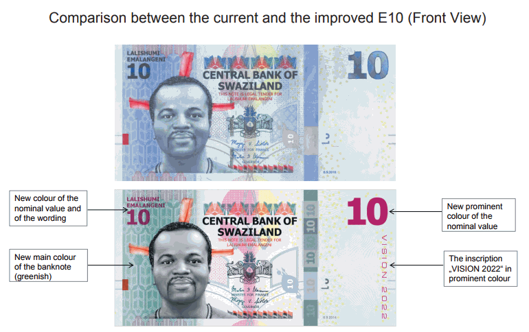 nouveau billet de 10 lilangeni